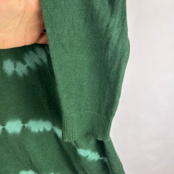 J. Jill Green Tie Dye Sweater, Cotton Blend, Lightweight Pullover, Casual Cozy - Picture 7 of 14